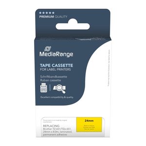 MediaRange Schriftband MRBTZ651 ersetzt brother TZ-651/TZe-651 , 24 mm, schwarz auf gelb, 1 St.