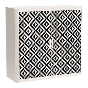 PAPERFLOW easyOffice Black & White Rollladenschrank 60596 2 Fachböden 110,0 x 41,5 x 104,0 cm