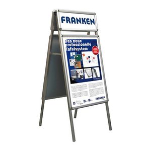 FRANKEN Kundenstopper Standard Plus silber DIN A1 4 Fächer 64,0 x 74,5 x 155,1 cm, 1 St.