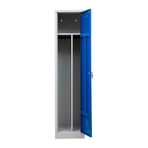 Gürkan Spind lichtgrau, enzianblau 104952, 1 Schließfach 40,0 x 50,0 x 180,0 cm