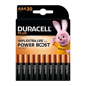 DURACELL Batterien PLUS Alkali-Mangan Micro AAA 1,5 V, 20 St.