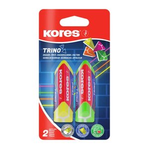 Kores® Radiergummis für Bleistifte Triangularer farbsortiert, 2 St.