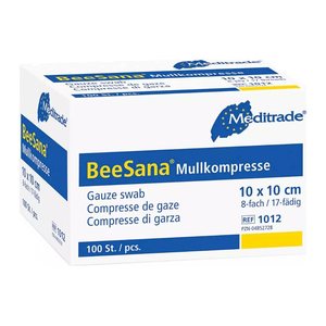 Meditrade® Mull-Kompressen BeeSana® 1006 weiß 7,5 x 7,5 cm, 100 St.