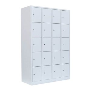 LÜLLMANN Schließfachschrank lichtgrau 520540, 20 Schließfächer 117,0 x 50,0 x 180,0 cm