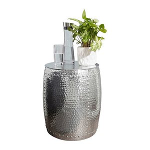 WOHNLING Beistelltisch rund Aluminium silber 42,0 x 42,0 x 49,0 cm, 1 St.