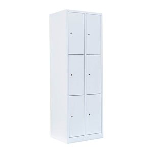 LÜLLMANN Schließfachschrank signalweiß 520327, 6 Schließfächer 60,0 x 50,0 x 180,0 cm