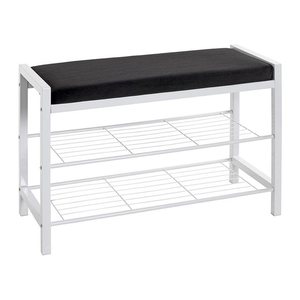 HAKU Möbel Schuhbank 54343 weiß, schwarz Metall 75,0 cm