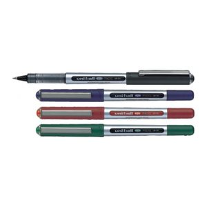 uni-ball eye micro UB-150E Tintenroller silber 0,2 mm, Schreibfarbe: rot, 12 St.