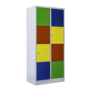 ClassiX Schließfachschrank lichtgrau, bunt X-523422, 8 Schließfächer 80,0 x 50,0 x 180,0 cm