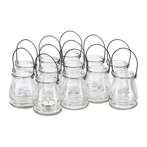 relaxdays Windlichter transparent, 12 St.
