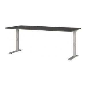 GERMANIA DOWNEY höhenverstellbarer Schreibtisch grafit rechteckig, C-Fuß-Gestell silber 180,0 x 80,0 cm