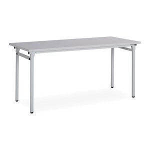Klapptisch 4-Fuß fixe Höhe – Gestell in Lichtgrau (2000 x 1000 x 750 mm, Platte Grau, Gestell RAL 7035)