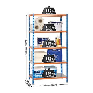 Simonrack Schwerlastregal SIMONCLICK 8435104912683 blau, orange, silber 90,0 x 30,0 x 180,0 cm