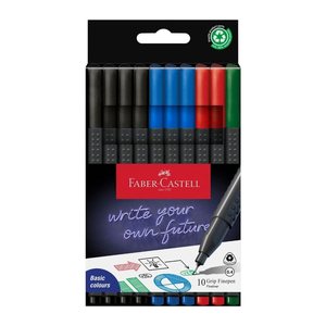FABER-CASTELL Grip Office Fineliner farbsortiert 0,4 mm, 10 St.