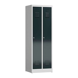 ClassiX Spind anthrazit, lichtgrau X-510128, 2 Schließfächer 59,0 x 50,0 x 180,0 cm