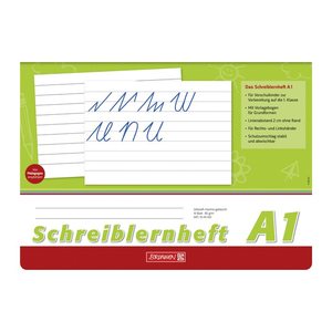 BRUNNEN Schreiblernheft Lineatur A1 liniert DIN A4 quer ohne Rand, 16 Blatt, 1 St.