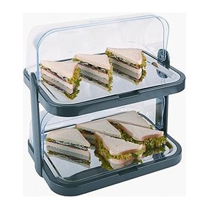 APS Buffetvitrine DOPPELDECKER schwarz 32,0 x 44,0 cm, 1 St.
