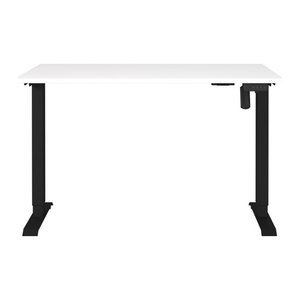 GERMANIA Boras höhenverstellbarer Schreibtisch weiß rechteckig, T-Fuß-Gestell schwarz 120,0 x 80,0 cm