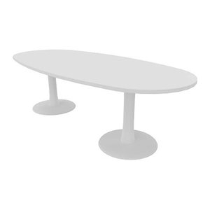 Quadrifoglio Konferenztisch Idea+ weiß oval, Säulenfuß weiß, 240,0 x 110,0 x 74,0 cm
