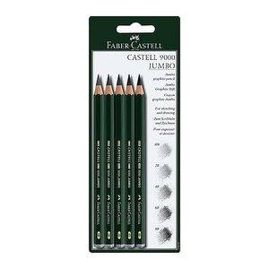 FABER-CASTELL Bleistift Castell 9000 Jumbo 5x BK