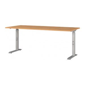 GERMANIA DOWNEY höhenverstellbarer Schreibtisch grandson-eiche rechteckig, C-Fuß-Gestell silber 180,0 x 80,0 cm
