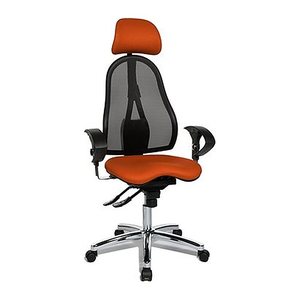 Topstar Bürostuhl Sitness 45, ST99U L54X Stoff orange, Gestell chrom