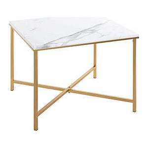 HAKU Möbel Beistelltisch rechteckig MDF-Platte gold-weiß 60,0 x 60,0 x 47,0 cm, 1 St.