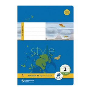 Staufen® Schulhefte Style Lineatur 2 liniert DIN A5 ohne Rand, 16 Blatt, 1 St.