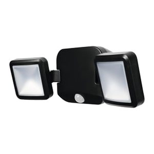 OSRAM LED-Außenleuchte mit Dämmerungssensor und Bewegungsmelder Battery LED Spotlight Double, schwarz 10 W, 1 St.