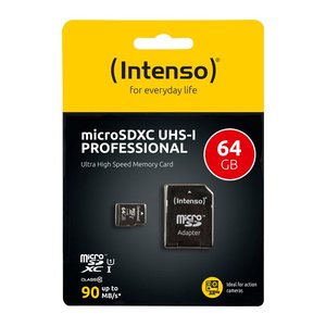 Intenso Speicherkarte microSDXC Professional, 64 GB, 1 St.