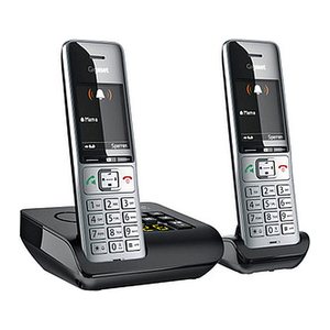 Gigaset COMFORT 500A duo Schnurloses Telefon-Set mit Anrufbeantworter schwarz-silber