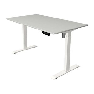 Kerkmann Move 1 elektrisch höhenverstellbarer Schreibtisch lichtgrau rechteckig, T-Fuß-Gestell weiß 140,0 x 80,0 cm