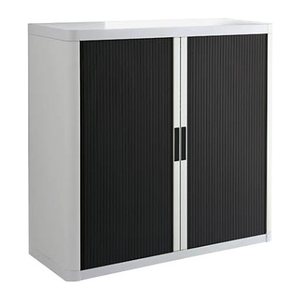 PAPERFLOW easyOffice Rollladenschrank weiß, schwarz ohne Fachböden 110,0 x 41,5 x 104,0 cm
