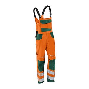 KÜBLER® unisex Warnschutz-Latzhose REFLECTIQ orange, moosgrün Größe 64