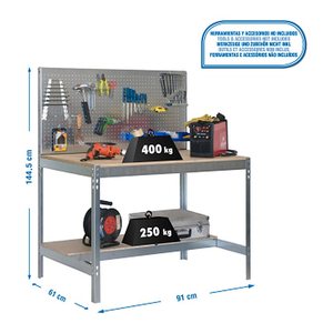 Simonrack Werkbank SIMONWORK BT2 silber 91,0 x 61,0 x 144,5 cm