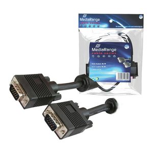 MediaRange VGA-Kabel D-Sub15 -> D-Sub15 St/St 5,00m schwarz Blister