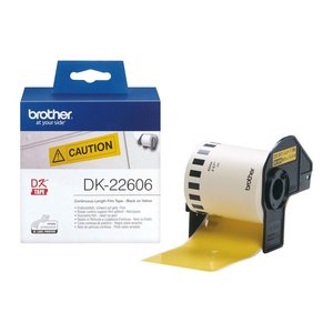brother Endlosetikett für Etikettendrucker DK22606 gelb, 62,0 mm x 15,24 m, 1 Rollen