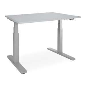 Elektrisch höhenverstellbarer Schreibtisch – Gestell Grau (1200 x 800 mm, Platte Grau)