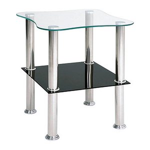 HAKU Möbel Beistelltisch quadratisch Glas silber 40,0 x 40,0 x 47,0 cm, 1 St.