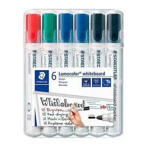 STAEDTLER 351 WP6 X Whiteboard-Marker farbsortiert 2,0 mm, 6 St.