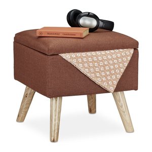 relaxdays Wohnzimmer-Hocker mit Stauraum 10029605_93 braun, 1 St.