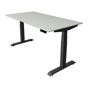 Kerkmann Move 4 elektrisch höhenverstellbarer Schreibtisch lichtgrau rechteckig, T-Fuß-Gestell grau 160,0 x 80,0 cm