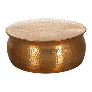 WOHNLING Couchtisch rund Aluminium gold 75,0 x 75,0 x 31,0 cm, 1 St.