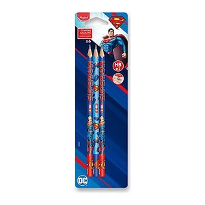 maped SUPERMAN Bleistifte HB blau mit Superman-Design, 6 St.
