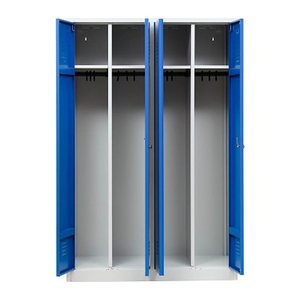 Gürkan Spind lichtgrau, enzianblau 104996, 2 Schließfächer 117,0 x 50,0 x 180,0 cm
