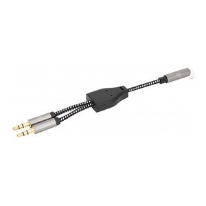 MANHATTAN Headset-Adapterkabel mit Aux Y-Audiosplitter 15cm