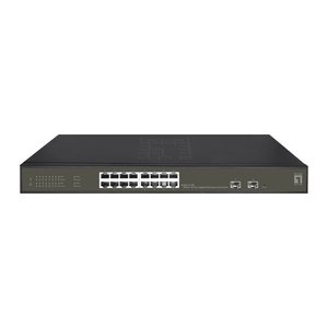 LevelOne PoE+Switch 16xGE PoE/2xSFP 230W Metall managed