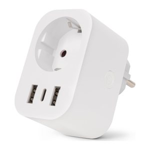 Entac WIFI Steckdosenadapter 1-fach mit 2x USB-A/1x USB-C
