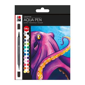 Marabu Graphix Octopy Aquarellmarker-Set farbsortiert, 24 St.