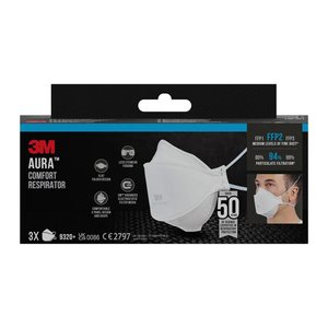 3M Atemschutzmasken Aura™ 9320+ FFP2 NR D EN 149:2001, A1:2009, 3 St.